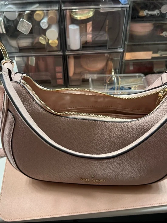 kate spade Blush Pink Pebbled Leather Shoulder Bag with Top Handle - Picture 6 of 8